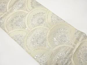 アンティーク　華文青海波模様織り出し袋帯(材料)